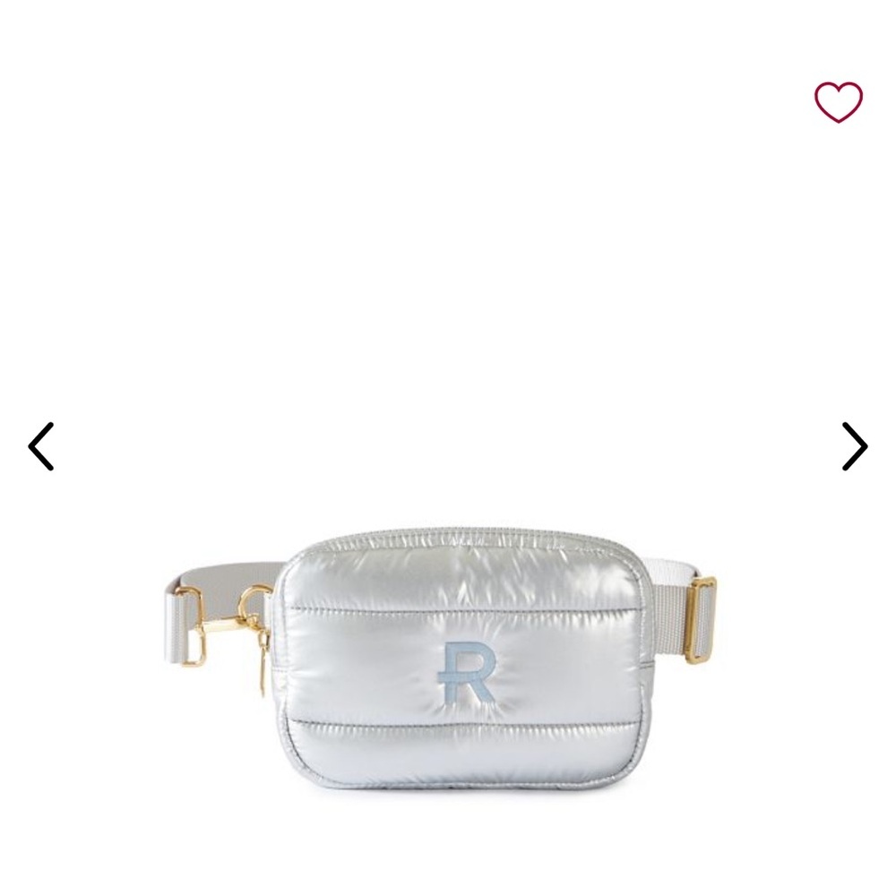 Mark & Graham brand new no monogram Silver Quilted Belt Bag